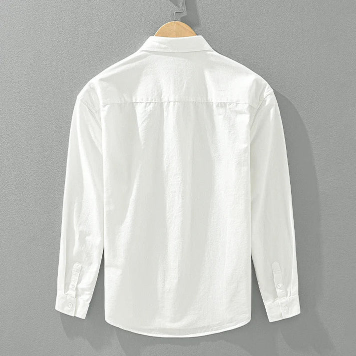 Linen Lapel Pocket Shirt