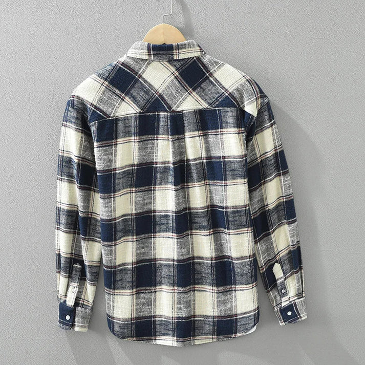 Retro Plaid Cotton Shirt