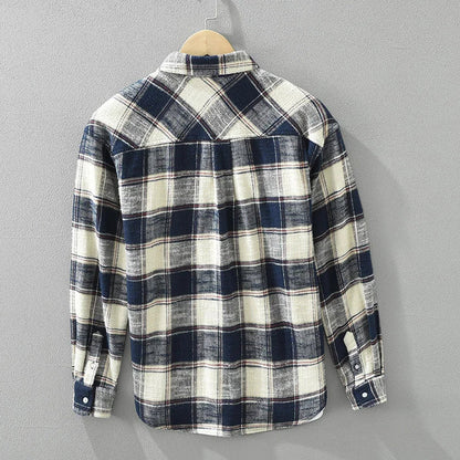 Retro Plaid Cotton Shirt