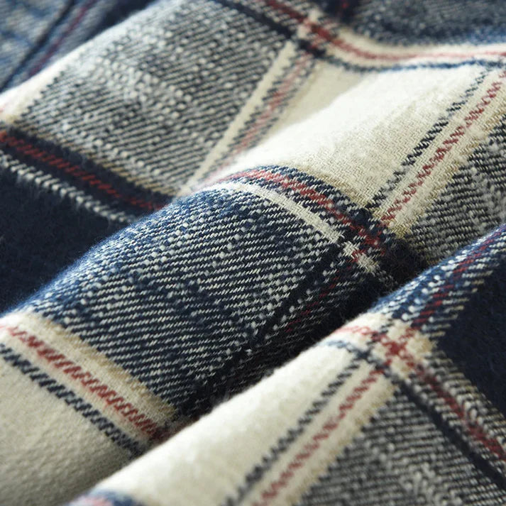 Retro Plaid Cotton Shirt