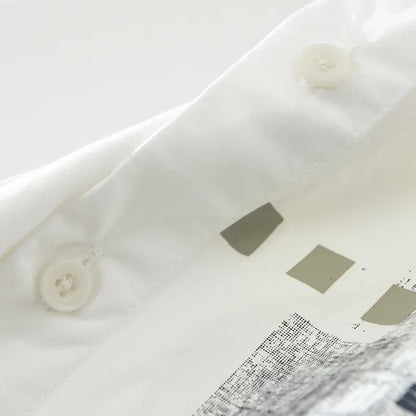 Men's White Casual Long Sleeve Shirt – Spring & Autumn Wear