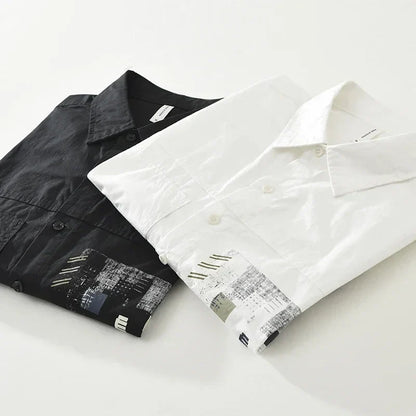 Men's White Casual Long Sleeve Shirt – Spring & Autumn Wear