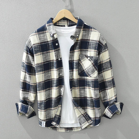 Retro Plaid Cotton Shirt